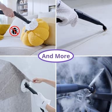 awasky Steam Cleaner: Fast 50-Sec Heat-Up-21-Piece Kit-Refill Anytime-No Cooling-Detachable Hose Multipurpose Steamer Mop for Home Use Car Upholstery Bed Tile Grout Floor Bathroom Cleaning Grey - Image 6