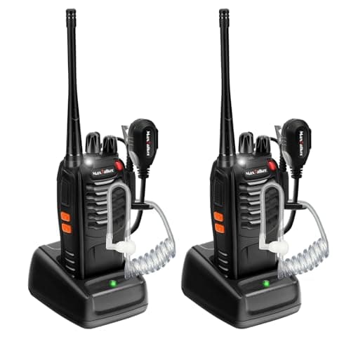 Rechargeable Walkie Talkies Long Range: MaxTalker MT-8S Walkie Talkie with Earpiece, Flashlight, VOX 1500mAh Battery, Walkie Talkies for Adults Business, Hunting Camping Essentials, 2 Pack - Image 1