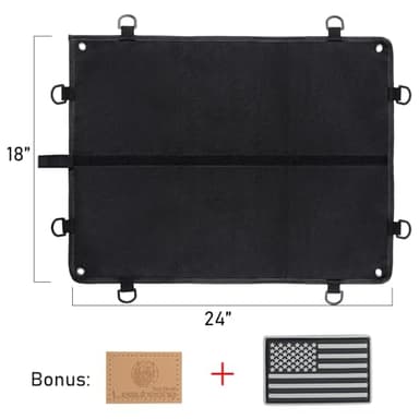 Tactical Patch Display Panel Holder Board Foldable Military Hook and Loop Emblems Holder (Black, Small (18" x 24")) - Image 2