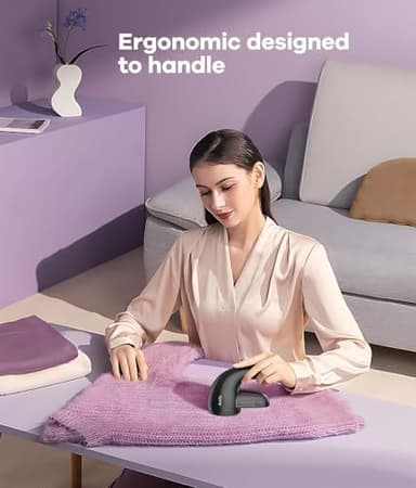 Lint Remover, Fabric Shaver for Clothes and Furniture, Sweater Shaver with 6-Leaf Blades & Safety Lock, Lint Shaver Fabric Shaver 4 Times Efficiency to Remove Pilling - Image 2