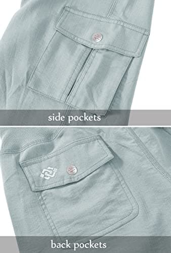 MoFiz Womens Capris with Pockets Loose Fit Casual Capri Pants Dressy Lightweight Ladies Baggy Cargo Pants for Hiking Light Gray 2XL - Image 7