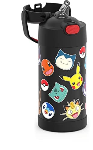 THERMOS FUNTAINER Water Bottle with Straw - 12 Ounce - Kids Stainless Steel Vacuum Insulated Water Bottle with Lid, Pokémon - Image 2
