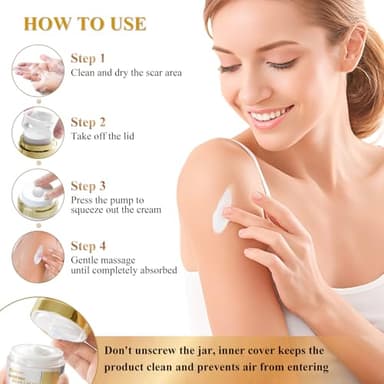 Silicone Scar Cream Scar Gel, Advanced Scar Cream for Surgical Scars, C-Section, Injury, Stretch Marks, Acne, Burns, Keloids, Old & New Scars, 1.85 Oz (55g) - Image 6