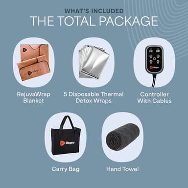 Lifepro RejuvaWrap Infrared Sauna Blanket for Detox & Relaxation – Available in 5 Colors & 3 Models – Portable Far Infrared at Home Sauna for Muscle Relief, Circulation & Recovery – 9 Heat Levels - Image 9