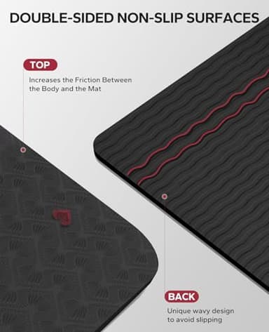 HAPBEAR Extra Large Yoga Mat - 78"x54"x6mm (1/4 inch), Non-Slip, Durable, Eco-Friendly, Thick Wide Exercise Mat for Home Workouts, Yoga, Pilates, Stretching, Meditation (Barefoot Exercise) - Image 3