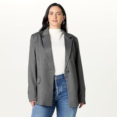The Drop Women’s Blake Blazer, Charcoal Pinstripe, L - Image 5