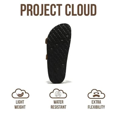 Project Cloud Genuine Leather Flat Sandals Women 2025 Beach Essentials Womens Sandals Memory Foam Vacation Essentials Slides for Women Footwear (Venita, Chestnut, 7) - Image 4