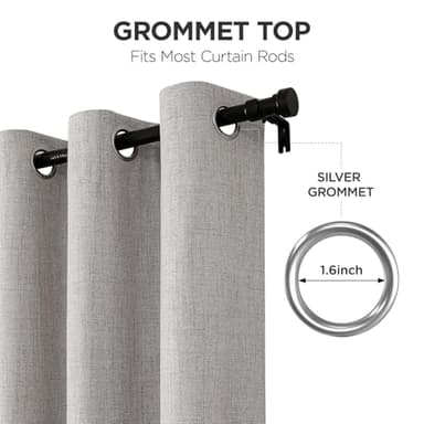 Joydeco Blackout Curtains 96 Inches Long, Light Blocking Curtains for Bedroom 2 Panels with Grommets, Thermal Insulated, Noise Reducing Room Darkening Drapes Privacy Protection for Living Room Window - Image 5