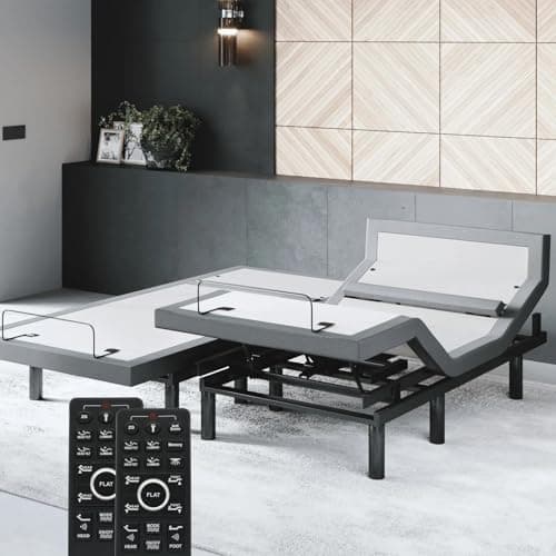 Sven & Son Bliss Adjustable Bed Base-Frame Only, Head and Foot Lift, Lumbar Support, Head-Pillow-Tilt, Massage, Under-Bed Lights, USB, Memory Positions, Zero Gravity - Split King - Image 1