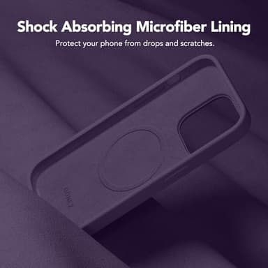 GONEZ for iPhone 14 Pro Case, Compatible with Magsafe, with Screen Protector + Camera Lens Protector, Soft Anti-Scratch Microfiber Lining, Shockproof Liquid Silicone Phone Cover, Deep Purple - Image 7