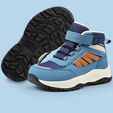Harvest Land Kids Hiking Boots Waterproof Winter Snow Shoes Mid Ankle Boots For Outdoor Trekking Walking Non-Slip Lightweight Blue 2.5 Little Kid - Image 7