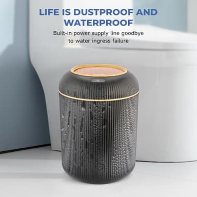 Pukomc Smart Sensor Wastebasket, Convenient and Hygienic Easy to Use, Technology Sensor Waterproof Wastebasket Plastic Trash can for Kitchen, Bathroom, Bedroom, Living Room, Office and Outdoor Black - Image 6