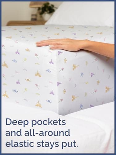 Kids Full Size Princess Bed Sheets - 4 Piece Kids Princess Sheet Set - Castle Themed Bedding - Ultra-Soft, Cute & Cozy - Breathable & Machine Washable - Rose Bed Set for Boys, Girls, Teens & Toddlers - Image 6