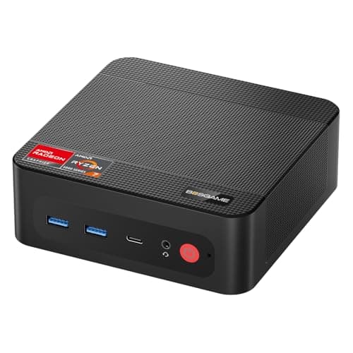 BOSGAME P4 Mini PC, AMD Ryzen 7 5825U Light Gaming Computer, 32GB DDR4 RAM, 1TB M.2 NVMe SSD, Triple Display Desktop PC, Dual 2.5G LAN Ports, WiFi 6E, BT 5.2 - Image 1