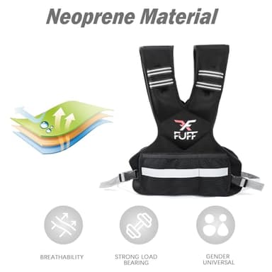 FUFF weighted vest woman 11–20 lb Unisex with 6 Weight Bags, Reflective Adjustable Weighted Vest for Walking, Exercise and Strength Training - Image 7