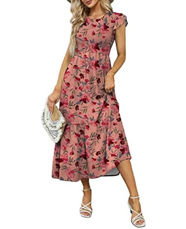 Pink Dress for Women Valentines Day Gifts Summer Maxi Dresses Floral M - Image 4