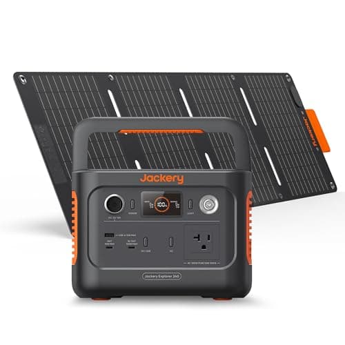 Jackery Solar Generator 240 v2 and 40W Mini Solar Panel, 256Wh LiFePO4 Battery, 300W AC & 100W USB-C Output, Ultra Fast Solar Charging for Outdoors, Camping, Travel & Emergencies (Renewed) - Image 1