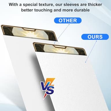 White Matte Card Sleeves for MTG, 300 Pieces Perfect Fit Standard Card Sleeves for Trading Card Sports Cards Baseball Cards TCG Magic, Card Protector for Mini Photo, Sturdy and Nice Shuffling - Image 5