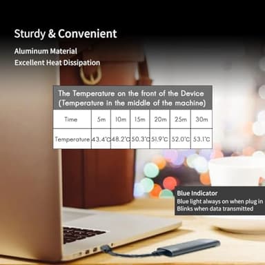 SSK Aluminum M.2 to USB NVMe SATA SSD Enclosure Reader, Tool-Free USB 3.2 Gen 2 10Gbps NVMe PCI-E 6Gbps SATA M-Key / B+M Key Solid State Drive External Adapter with UASP Trim, for SSDs 2242 2260 2280 - Image 6