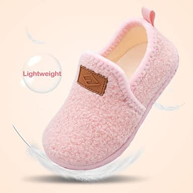 Lefflow Toddler Slippers Girl House Bedroom Slippers Winter Baby First Walking Sock Shoes Toddler Essentials Christmas Pink Size 4.5-5 - Image 3