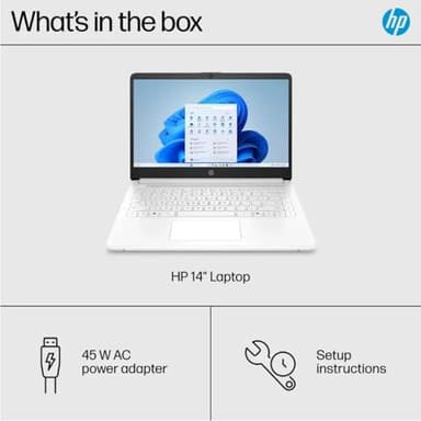 HP 14" Ultralight Student-Laptop, Laptops with 1Yr Office 365, Intel 4-Cores N4120 16GB RAM 320GB Storage (64GB eMMC+256GB Ghost Manta SD Card) Win11 White - Image 3