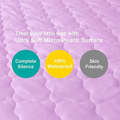 Biloban Waterproof Sheet for Pack n Play Quilted, Playard Sheet Protector 39inch X 27inch fits for Baby Foldable and Playard Mattress, Portable Mini Crib, Lavender - Image 3
