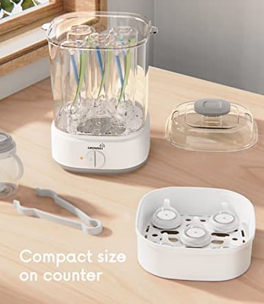 Bottle Sterilizer, Baby Bottle Steam Sterilizer, Electric Baby Bottle Sanitizer with Timer for Baby Bottles, Pacifiers, Pump Parts - Image 4