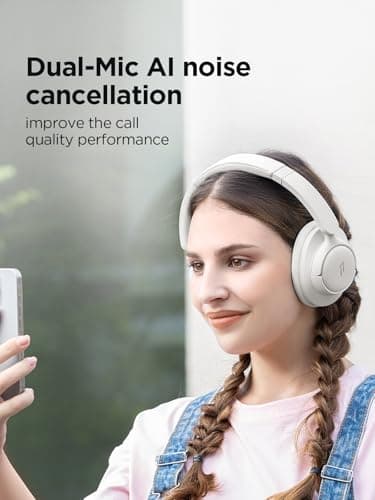 1MORE Wireless Bluetooth Noise-canceling Headphones - HQ31 SonoFlow SE Over-Ear Headphones with Hi-Res Audio, 90H Playtime, Clear Calls, Preset EQ Via App, Comfort for Home Office Travel(Oat White) - Image 8