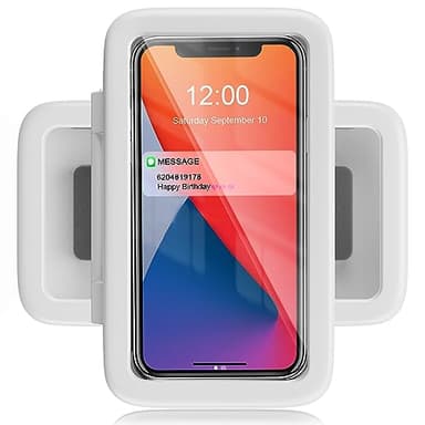 LC-dolida Shower Phone Holder Waterproof, 480° Rotatable Adjustable Bathroom Wall Phone Mount Stand, Anti-Fog High Sensitivity iPhone Case, Anti Fog Case Bathroom Accessories for 4-7'' Cellphones - Image 9