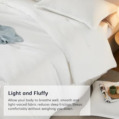 Quataly Queen Comforter Sets White,3PCS Soft Lightweight Breathable Bedding Comforter Sets for All Season, Queen Size(90''×90'' Comforter & 2 Pillowcases) - Image 3