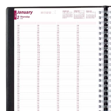 Brownline® 2025 Essential Daily Professional Planner, Four-Person Appointment Book, 12 Months, January to December, Twin-Wire Binding, 11" x 8.5", Black (CB960.BLK-25) - Image 5