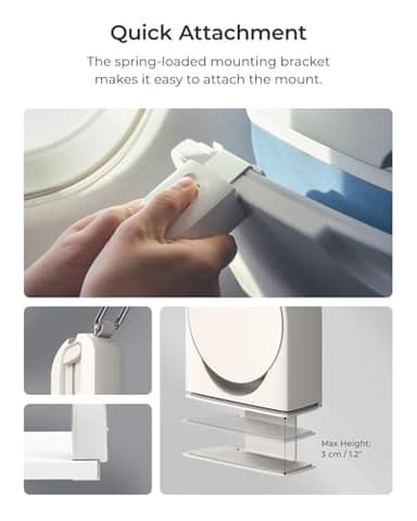 iOttie Treker Travel Essentials Magnetic Airplane Phone Holder with 360° Rotation Swivel Head and Magnetic Ring Adapter for Universal Compatibility with MagSafe, Qi2, iPhone, and Android Smartphones - Image 5