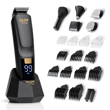 OLOV For Man Beard Trimmer, 21 Piece All-in-One Mens Grooming Kit and Hair Clipper, Nose, Ear,Body and Face, Electric Razor with USB Recharge Dock - Image 1