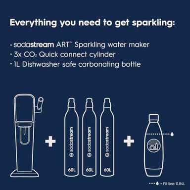 SodaStream Art Sparkling Water Maker Bundle in Black, with 3-Pack CO2 and Carbonating Bottle - Image 3