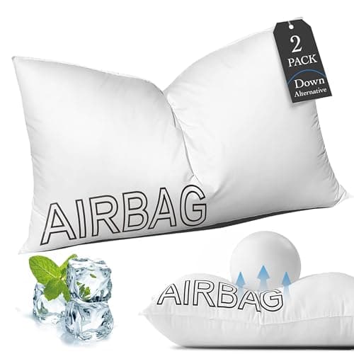 Luxury Bed Pillows Queen Size Set of 2 - Fluffy & Supportive Rebound for Side Back Sleepers - Relief Neck Pain - Hotel Premium Down Alternative Soft Pillows for Sleeping - Skin Friendly - Cooling - Image 1