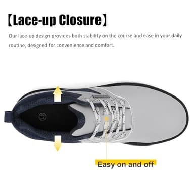 ULTIANT Men's Golf Shoes Fixed Nailless Sole Waterproof Lightweight No-Slip Walking Shoes Size7.5-13(Grey,40) - Image 4