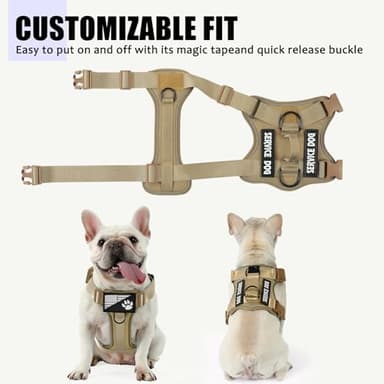 Demigreat Service Dog Harness, Reflective Dog Vest Harness with 5 PCS Patches, Adjustable Soft Oxford Pet Harness, Inner Layer Mesh, Easy to Control for Small Medium Large Dogs - Image 4