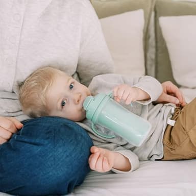 Dr. Brown's Milestones Insulated Sippy Cup with Straw and Handles, Spill-Proof Tumbler with Lid, 2-Pack, Green, 10 oz/300 mL, BPA Free, 12m+ - Image 9