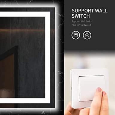LOAAO 72X36 LED Bathroom Mirror with Lights, Anti-Fog, Dimmable, Backlit + Front Lit, Lighted Bathroom Vanity Mirror for Wall, Memory Function, Tempered Glass, ETL Listed - Image 4