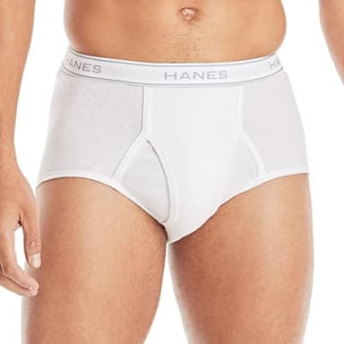 Hanes Mens Moisture-wicking Cotton Briefs, Available In White And Black, Multi-packs, White - 9 Pack, Medium US - Image 2