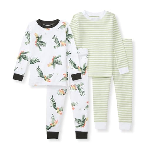 Burt's Bees Baby Baby Boy's Pajamas, Tee and Pant 2-Piece Pj Set, 100% Organic Cotton Soft Sleepwear, Toucan 2-pk, 3 Toddler - Image 1