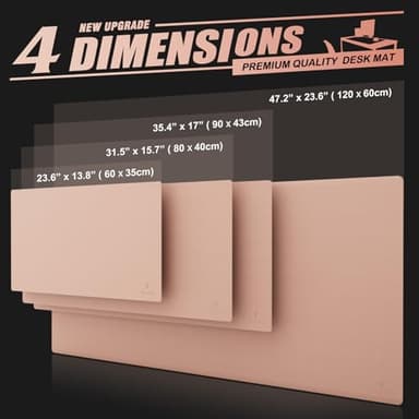 K KNODEL Large Office Leather Desk Mat, Mouse and Keyboard Pad, Computer and Laptop Mat, Desktop Protector and Cover, Writing Pad and Blotter (47.2"x23.6", Pink) - Image 6