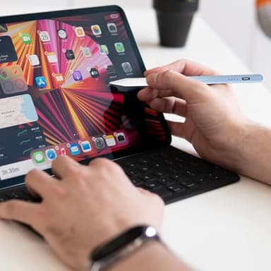 Tablet Pens for Touch Screen,Rechargeable iPhone Pen iPad Pencil with 4 POM Tips Magnetic Stylus Pen for iPad/Pro/Air/Mini/iPhone/Samsung/Huawei/Lenovo/iOS/Android and Other Smartphone Devices - Blue - Image 7