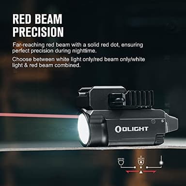 OLIGHT Baldr RL Mini 600 Lumens Compact Rail Mounted Weaponlight with Red Beam and White LED Combo, Magnetic USB Rechargeable Tactical Flashlight with 1913 or GL Rail, Built-in Battery - Image 4