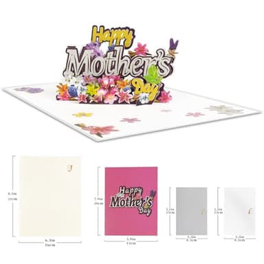 GREETING ART 3D Pop Up Mothers Day Card, Happy Mothers Day Lily Flower Gift Greeting Card with Envelope for Best Mom Women Wife Daughter Grandma - Image 2