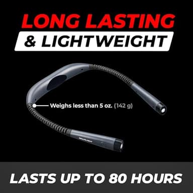 GearLight Hands-Free Rechargeable Book Light for Reading in Bed - Adjustable LED Lamp with 3 Light Modes - Compact, Flexible Neck Light for Reading, Studying, Travel - Gray - (Pack of 1) - Image 3