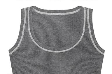 GKBK Women Ribbed Tank Top Sleeveless Casual Crew Neck Long Tank Fitted Strap Slim Basic Cami Tops Gray L - Image 3