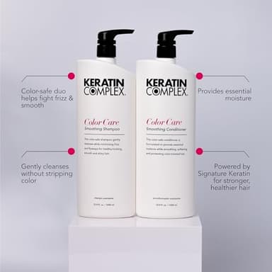 Keratin Complex - Color Care Smoothing Shampoo & Conditioner Duo - 33.8 fl oz Each - Image 4