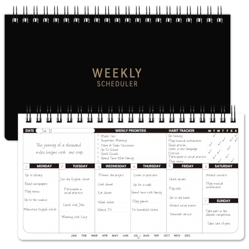 Weekly Planner 2026 - Spiral Bound, 11.2'' x 6.3'', Undated Daily Productive Weekly Planner, 55 Weeks - Image 1