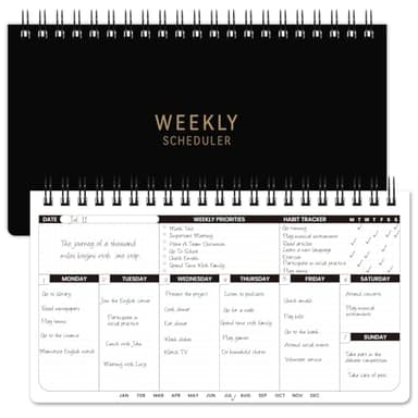 Weekly Planner 2026 - Spiral Bound, 11.2'' x 6.3'', Undated Daily Productive Weekly Planner, 55 Weeks - Image 1